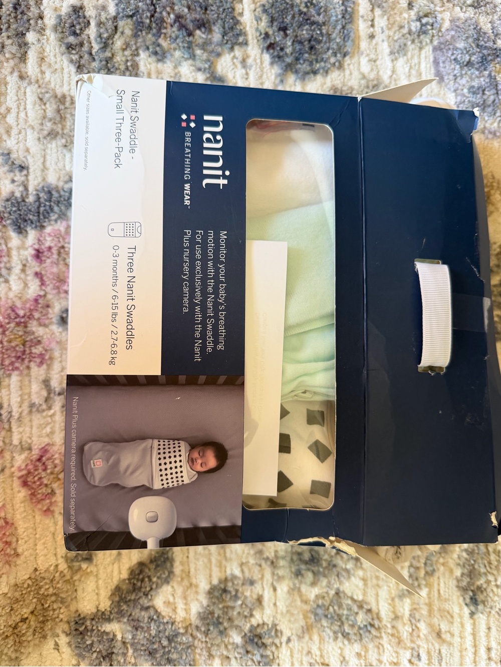 Nanit Baby Swaddles Three-Pack - White, Mint, Light Gray
